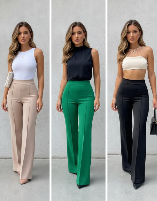 Slim Flared Pants - Office Style