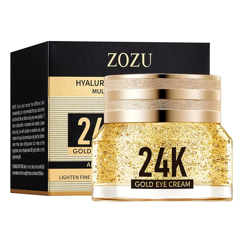 24K Gold Hyaluronic Acid Eye Cream – Anti-Dark Circles, Firming & Moisturizing