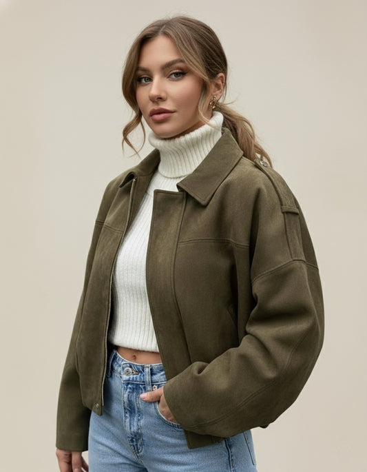 Suede Bomber Jacket