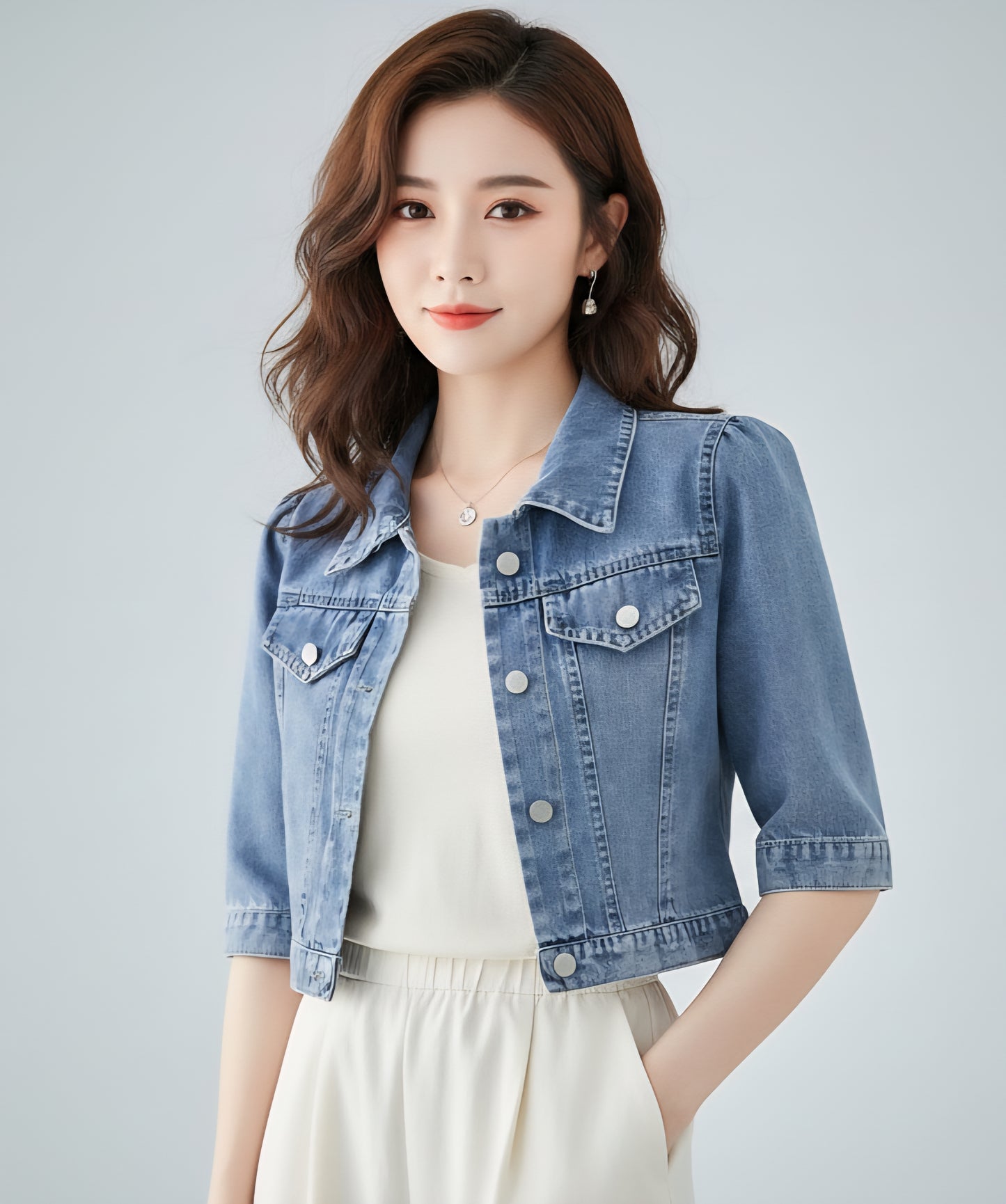 Vintage Cropped Jeans Jacket