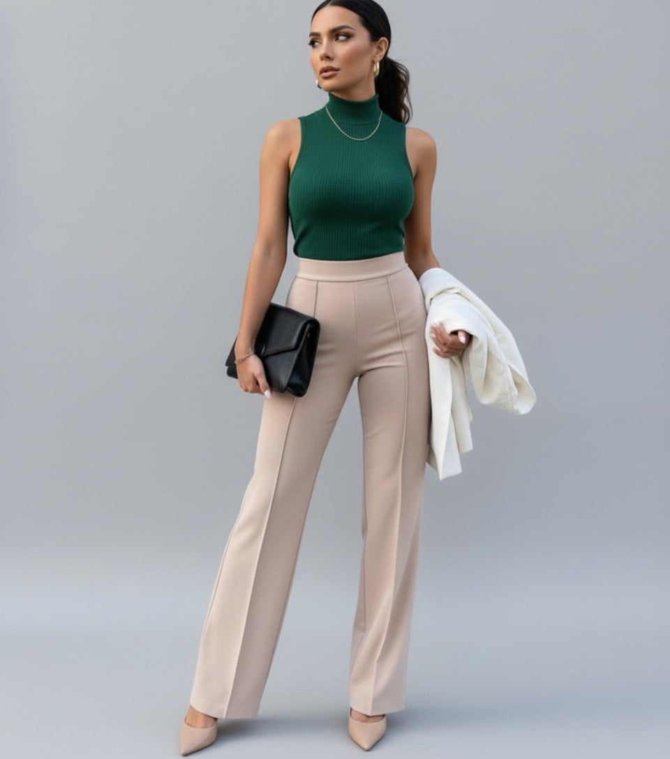 Slim Flared Pants - Office Style