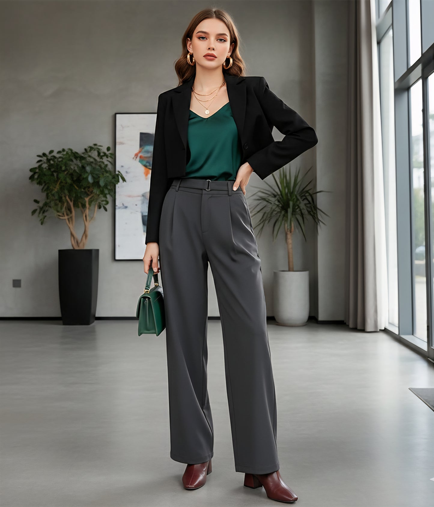 Seoulish High-Waist Wide-Leg Pants