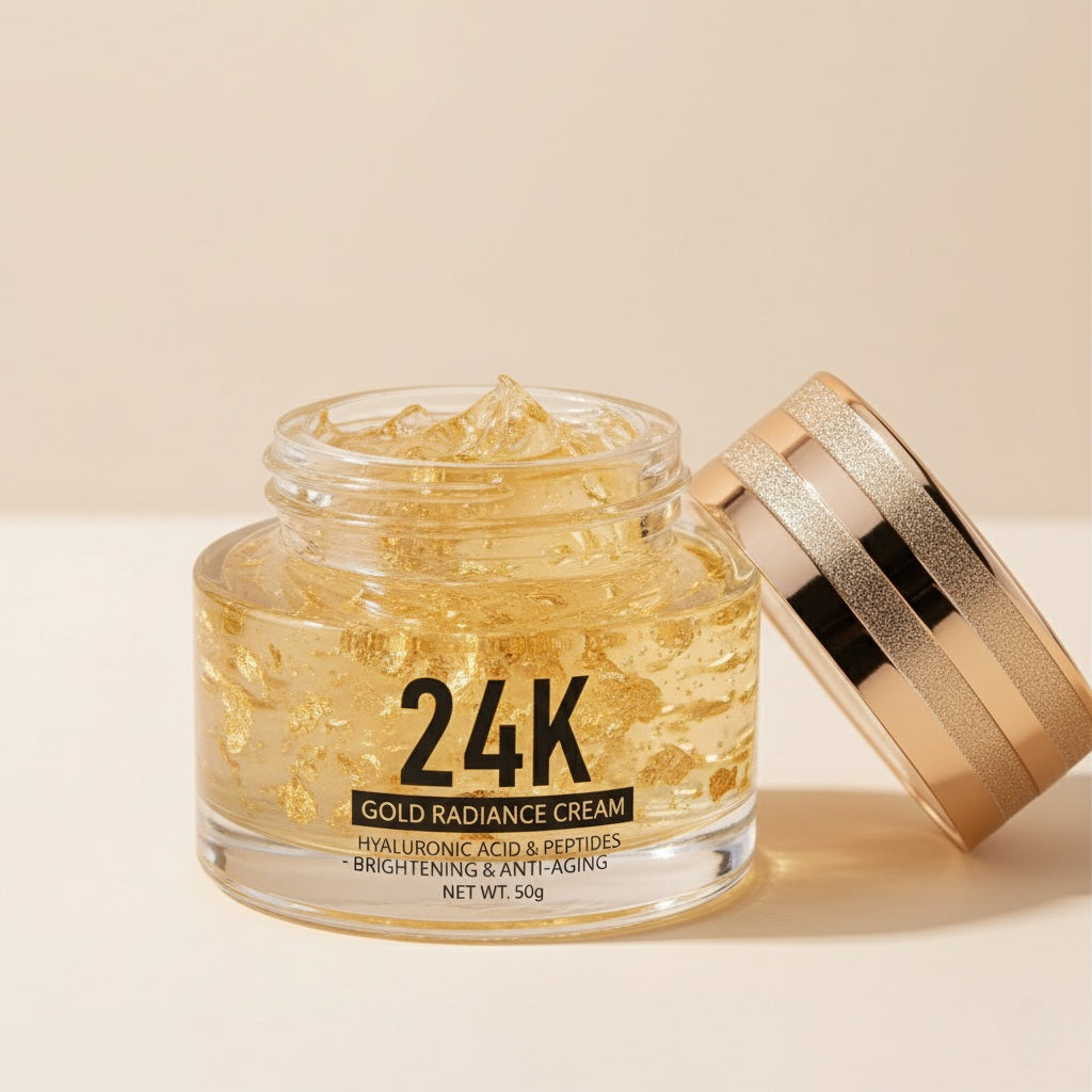 24K Gold Hyaluronic Acid Eye Cream – Anti-Dark Circles, Firming & Moisturizing
