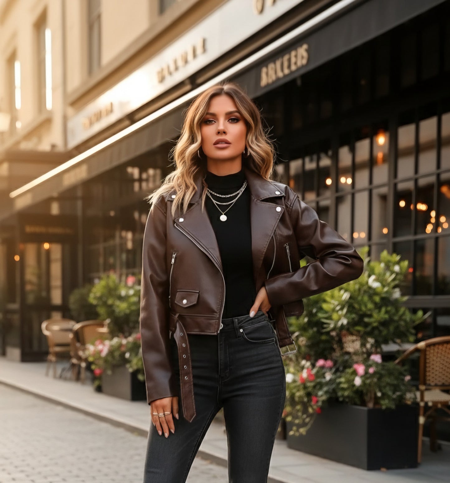 Vintage PU Leather Biker Jacket