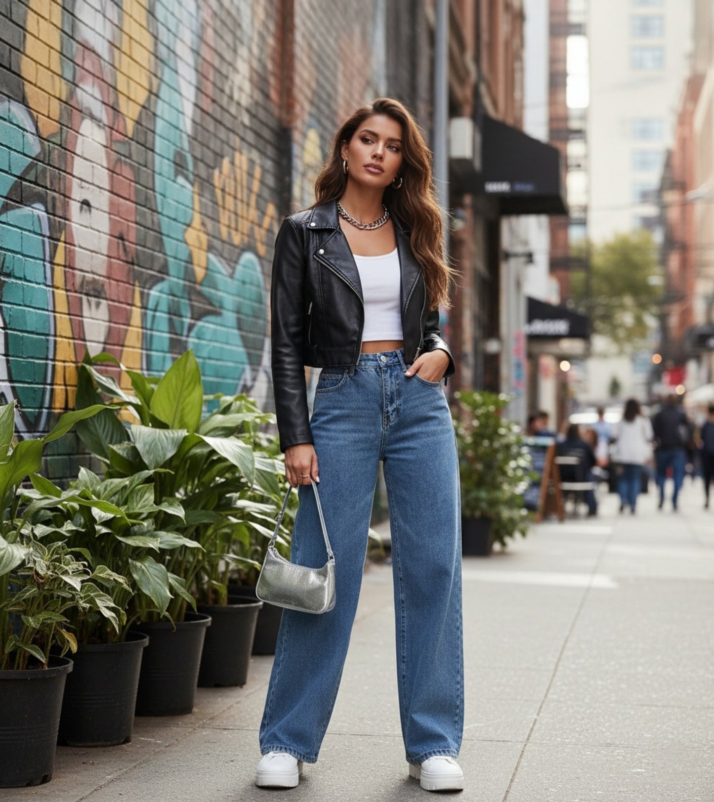High-Waist Baggy Straight Jeans – Retro Street Style