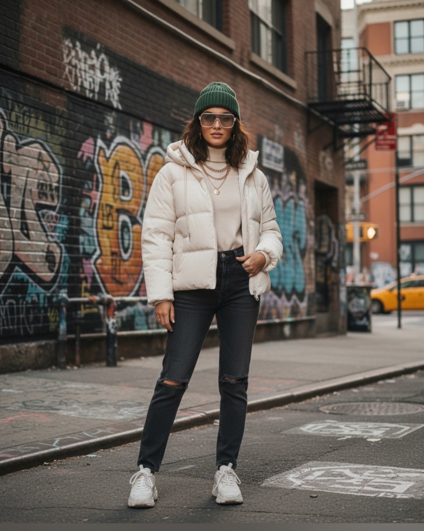 Hooded cotton padded jacket – casual loose fit