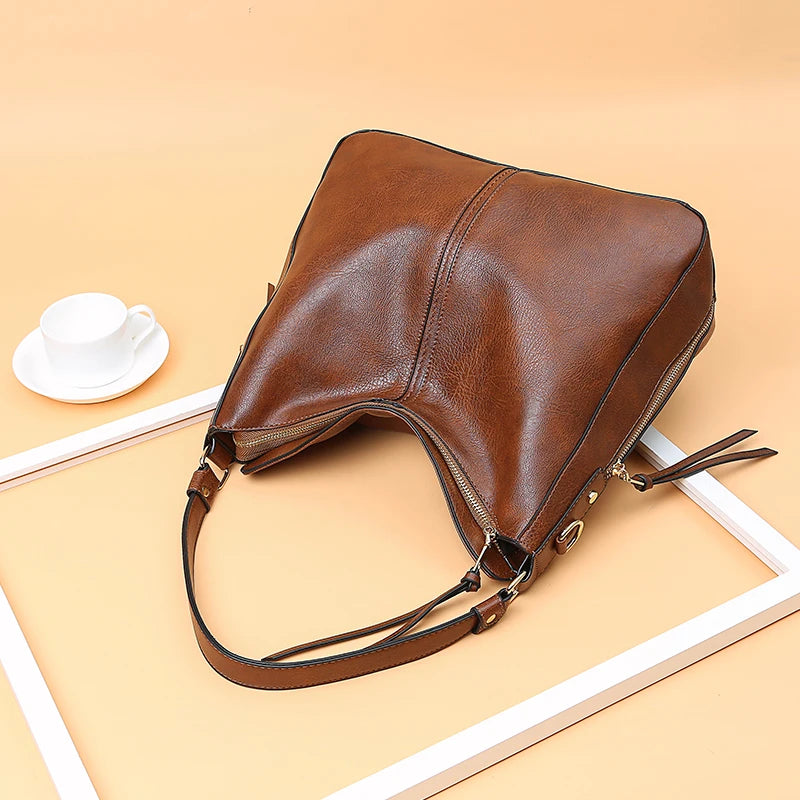Fashion Leather Hobo Bag – Women's Shoulder Tote