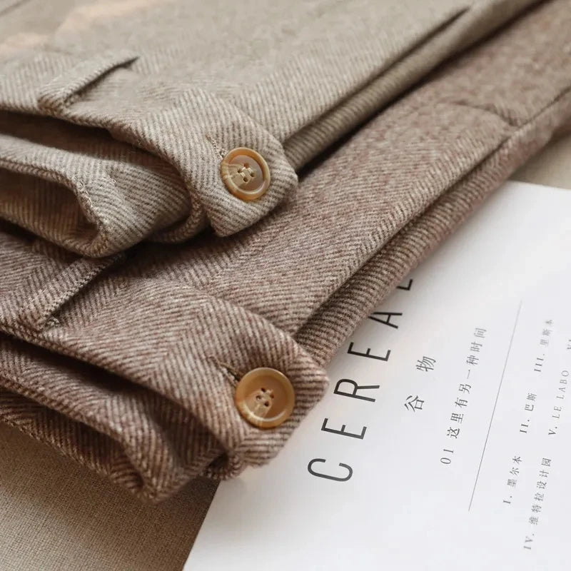 High-Waisted Woolen Harem Pants