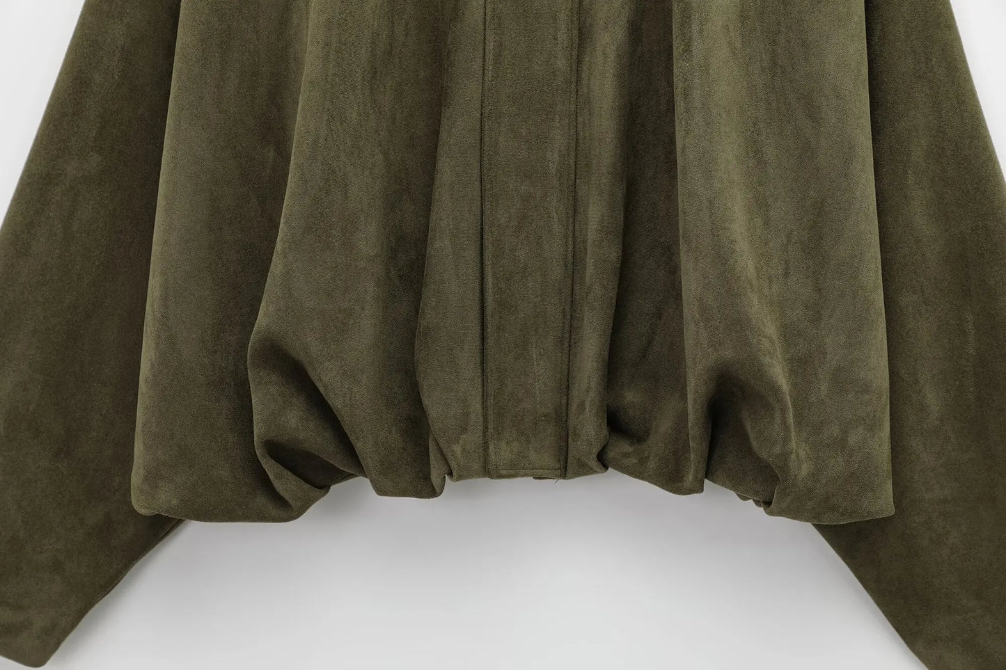 Women’s Brown Green Suede Bomber Jacket