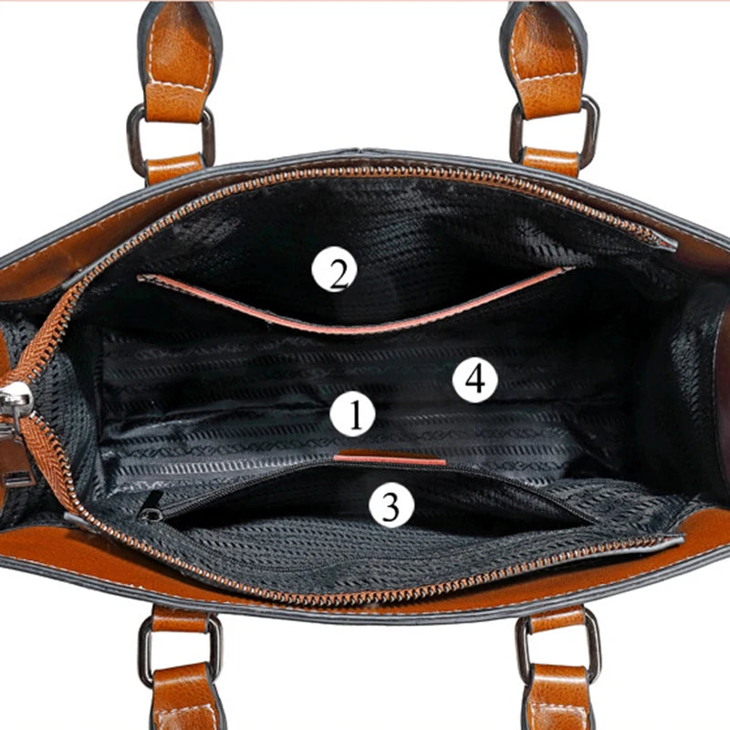 Genuine Leather Handbag – Elegant Crossbody & Shoulder Tote