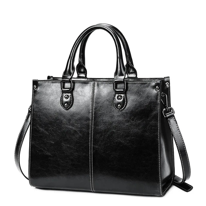 Genuine Leather Handbag – Elegant Crossbody & Shoulder Tote
