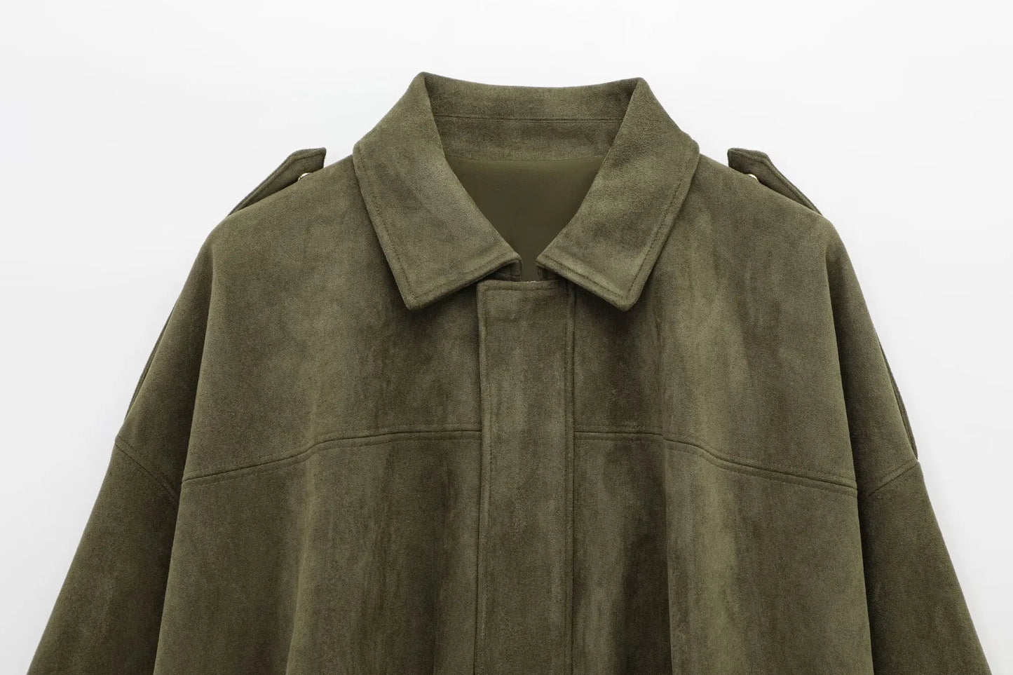 Women’s Brown Green Suede Bomber Jacket