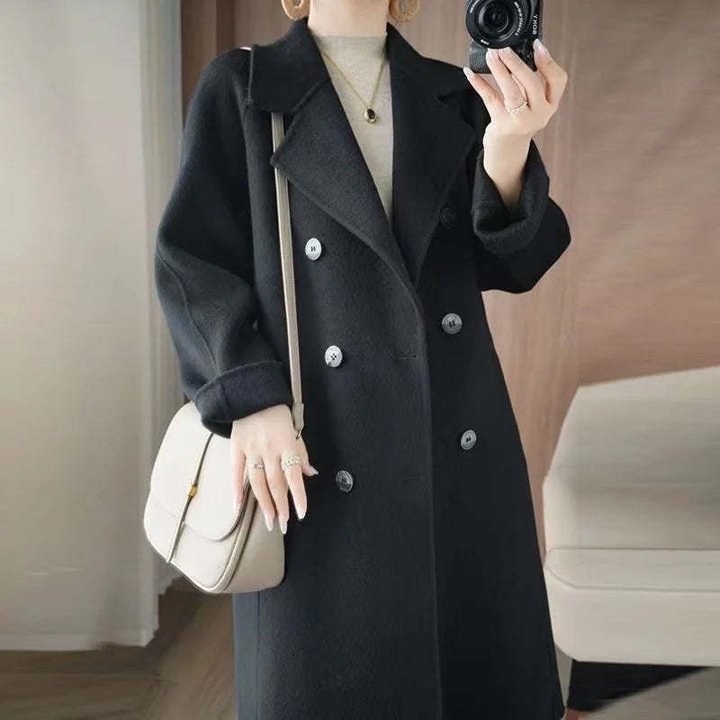 Mid-Length Wool Blend Coat