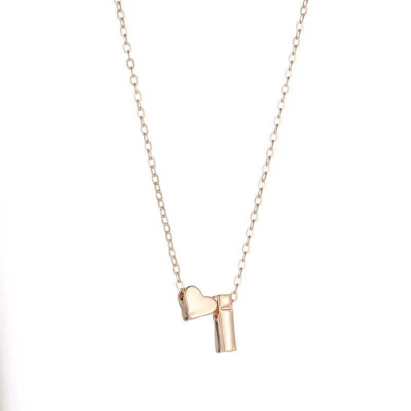 Tiny Heart Initial Necklace - Gold/Silver Choker