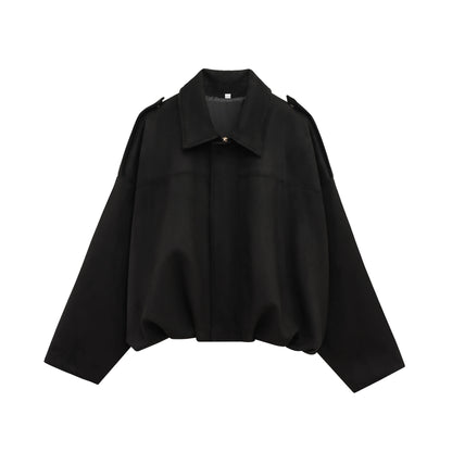 Women’s Brown Green Suede Bomber Jacket