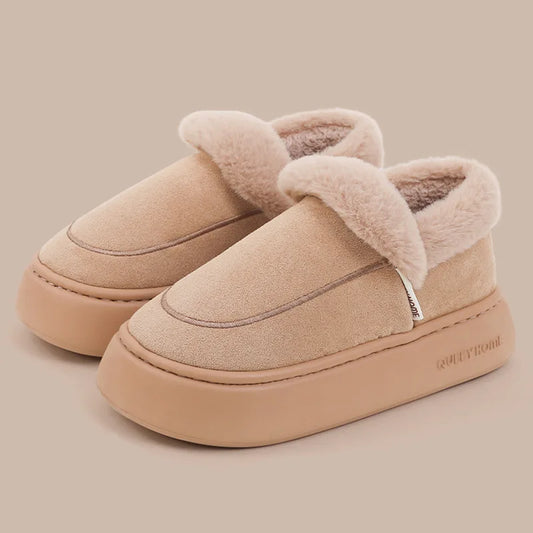 Evshine Fluffy Furry Platform Slippers – Winter Comfort