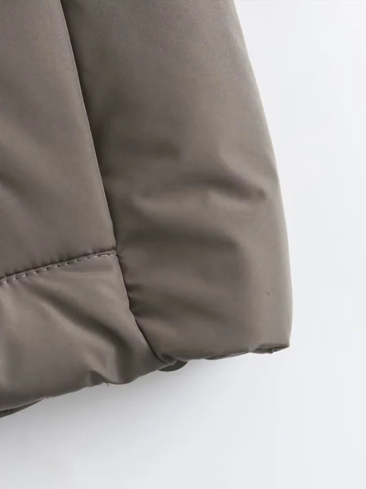 Hooded cotton padded jacket – casual loose fit