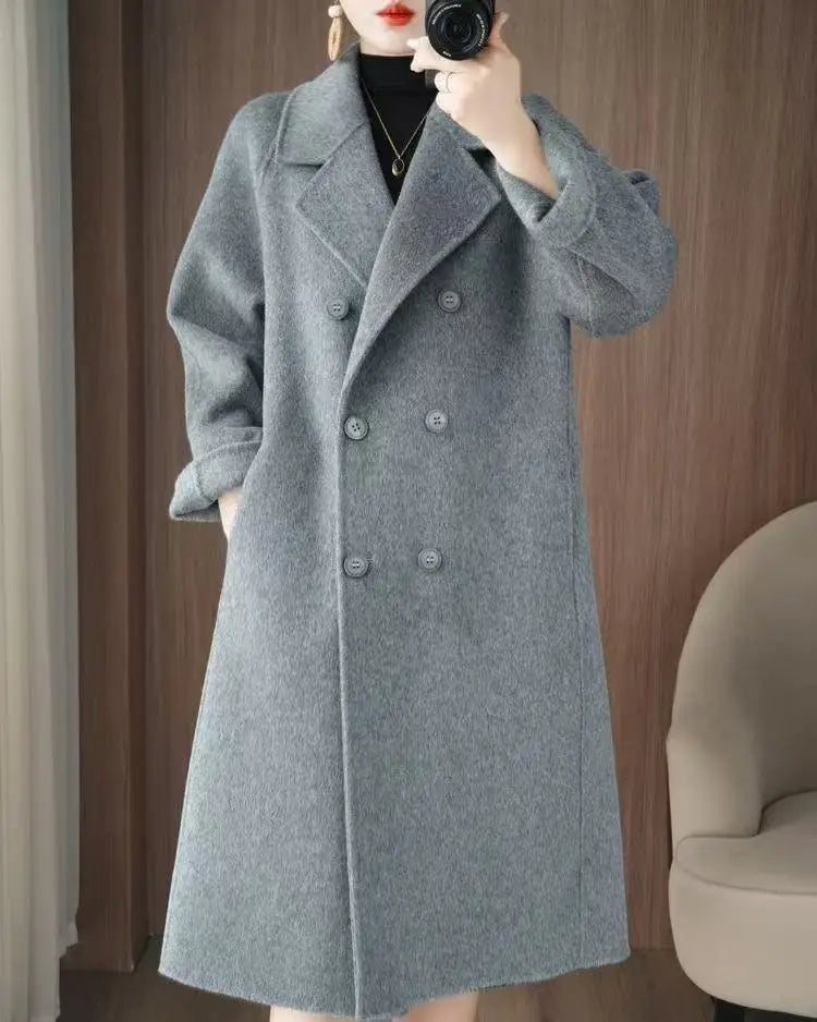 Mid-Length Wool Blend Coat