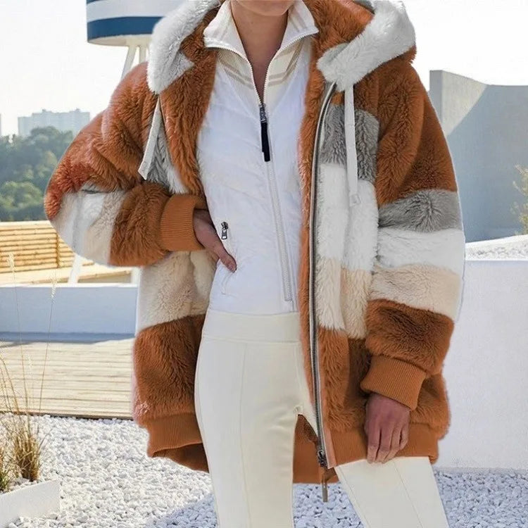 Plush Cotton-Polyester Streetwear Coat