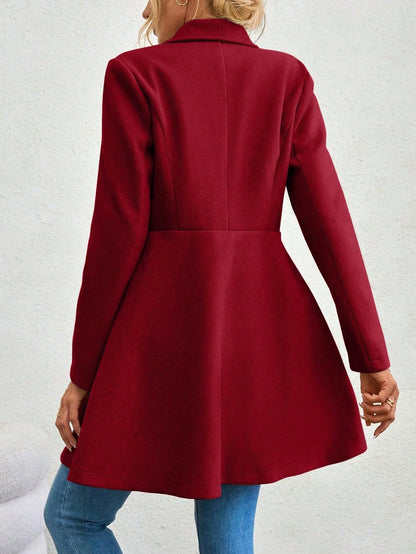 Mia Muse Women's Red Winter Button Coat