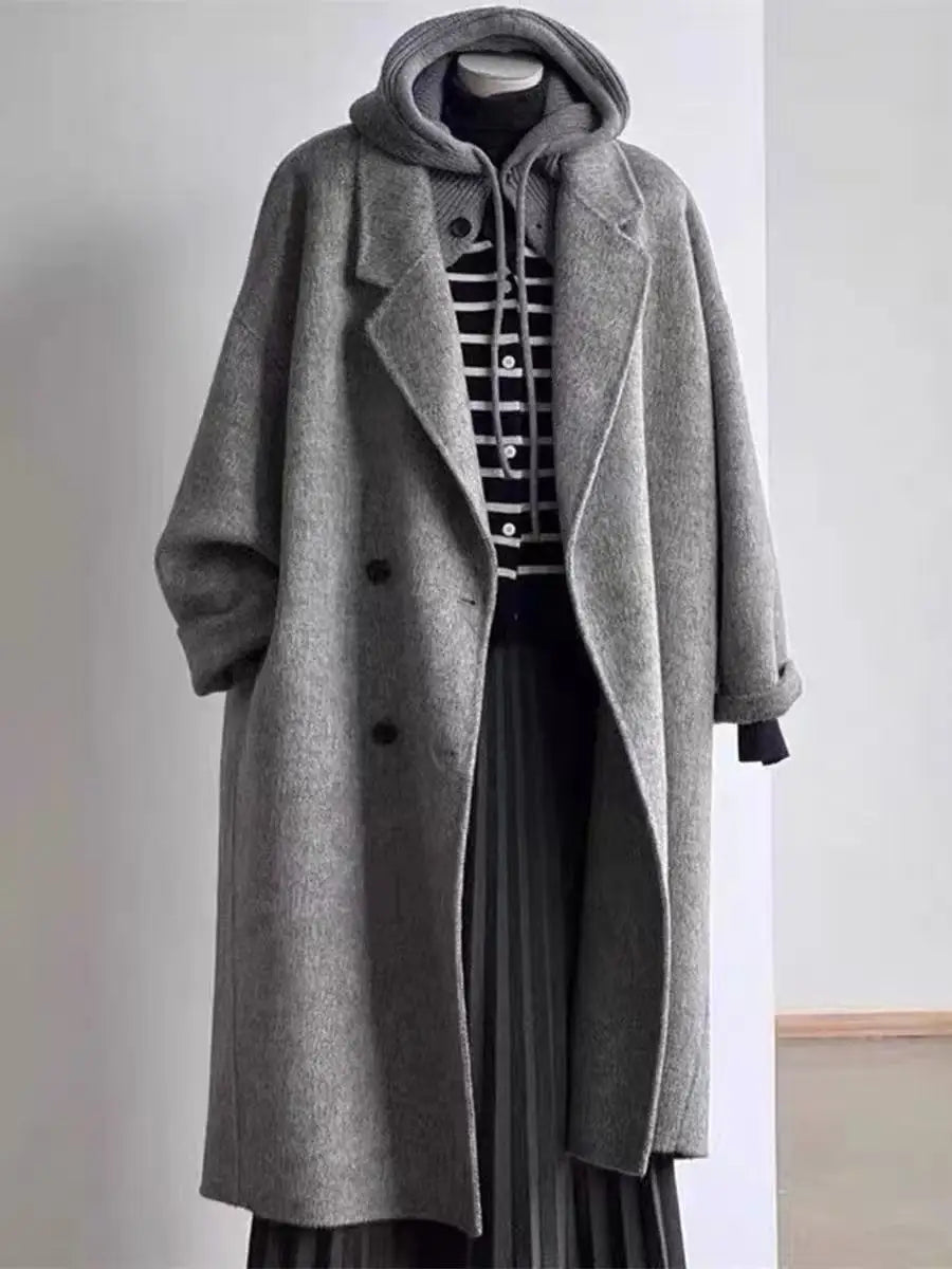 Mid-Length Wool Blend Coat