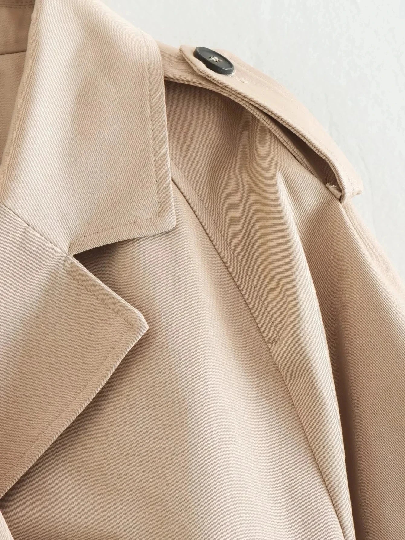 Cropped Belted Trench Jacket