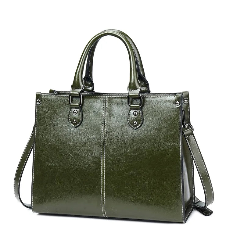 Genuine Leather Handbag – Elegant Crossbody & Shoulder Tote