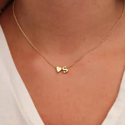 Tiny Heart Initial Necklace - Gold/Silver Choker