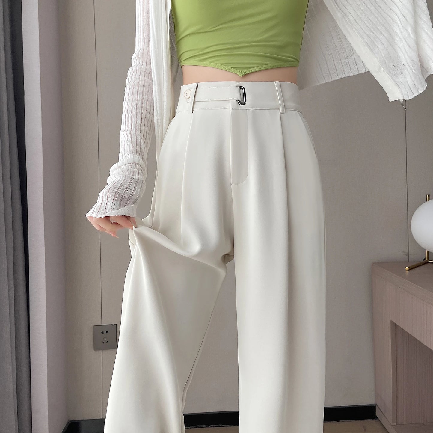 Seoulish High-Waist Wide-Leg Pants