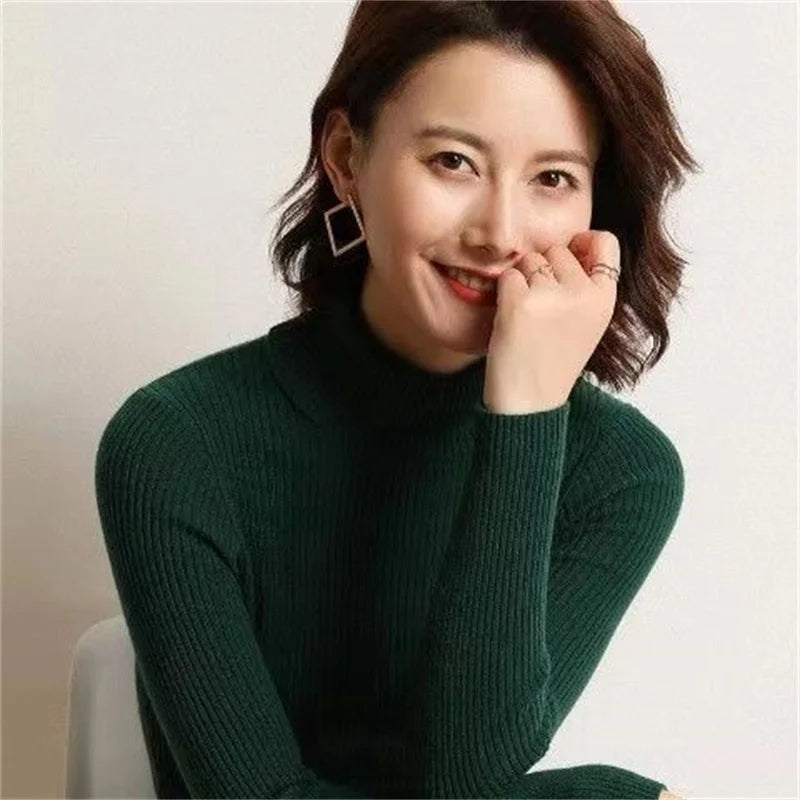 Slim Fit Scarf Collar Pullover