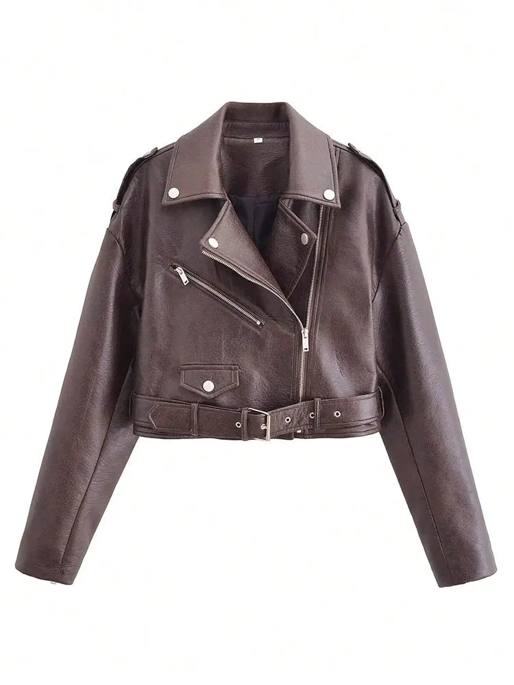 Vintage PU Leather Biker Jacket