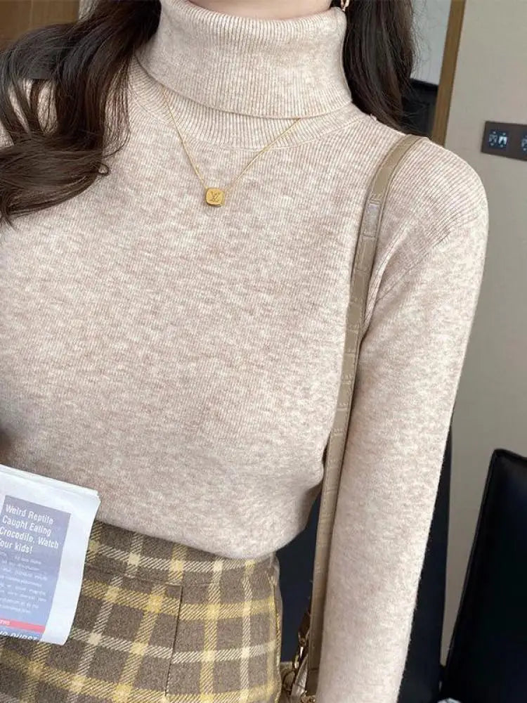 Soft Cotton Blend Turtleneck Sweater