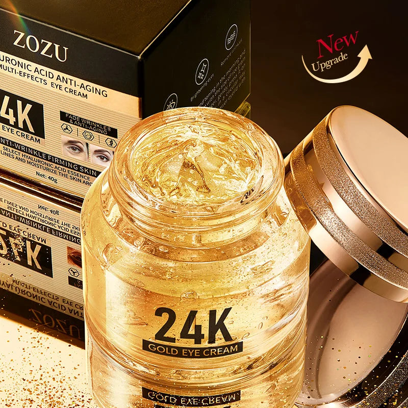 24K Gold Hyaluronic Acid Eye Cream – Anti-Dark Circles, Firming & Moisturizing