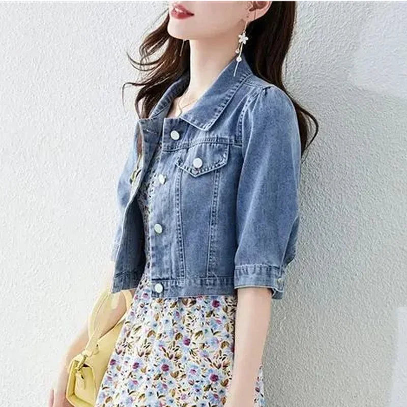 Vintage Cropped Jeans Jacket