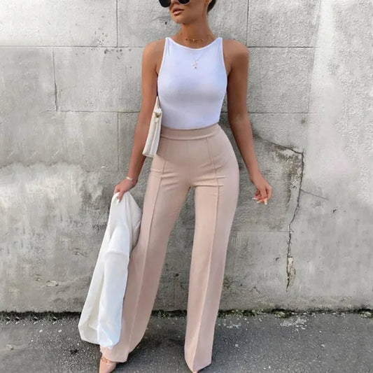 Calça boca de sino feminina slim – estilo escritório