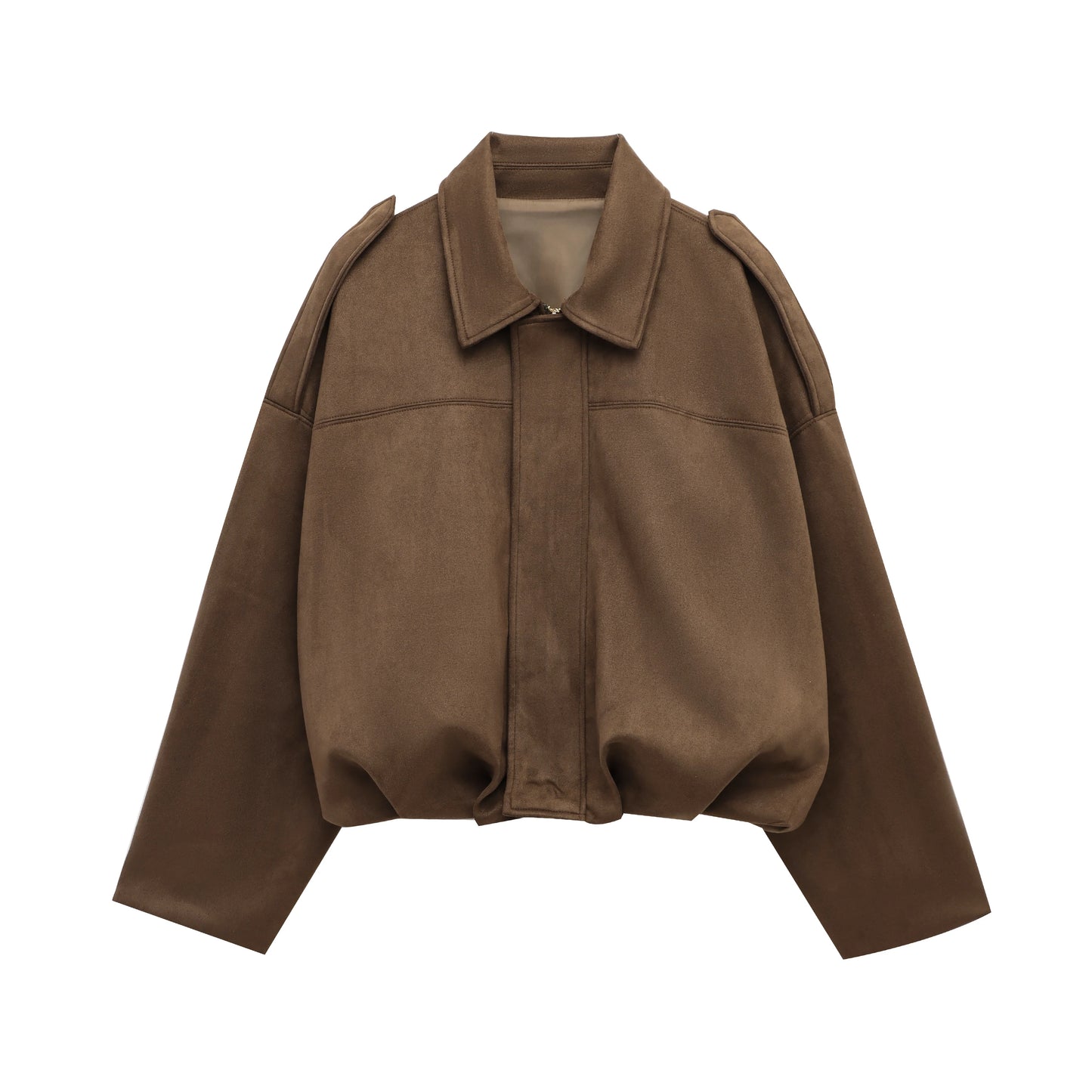 Women’s Brown Green Suede Bomber Jacket