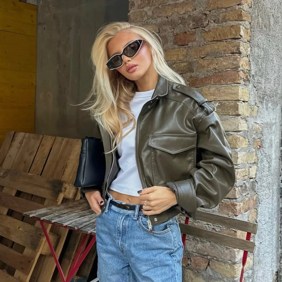 Urban Street Style Faux Leather Jacket