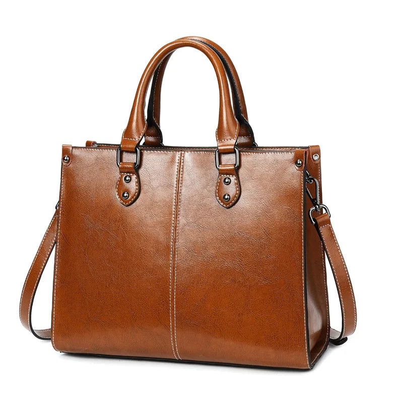 Genuine Leather Handbag – Elegant Crossbody & Shoulder Tote