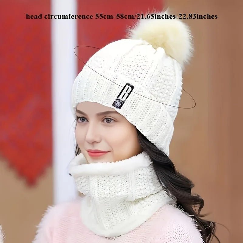 2PCS Winter Knit Hat Set – Plush Warmth for Cold Days