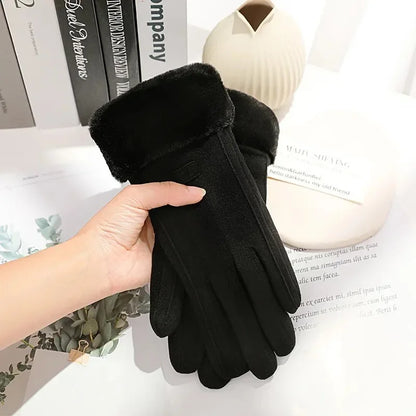 Women’s Winter Plush Suede Gloves