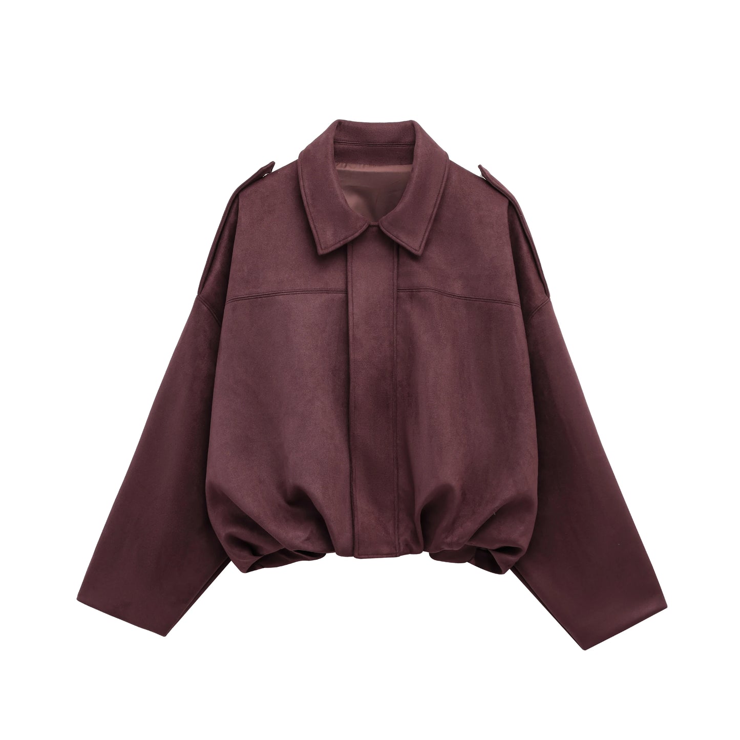 Women’s Brown Green Suede Bomber Jacket
