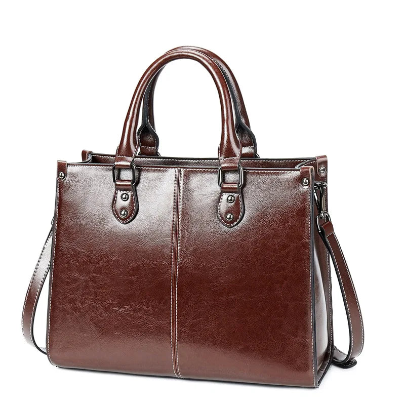 Genuine Leather Handbag – Elegant Crossbody & Shoulder Tote