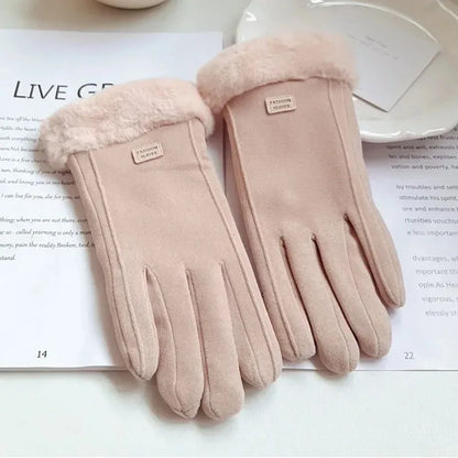 Women’s Winter Plush Suede Gloves