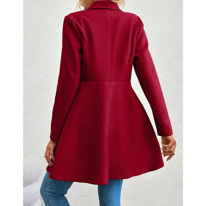 Mia Muse Women's Red Winter Button Coat