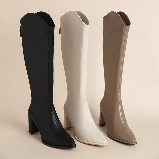 Elegant Plus Size Knee High Boots