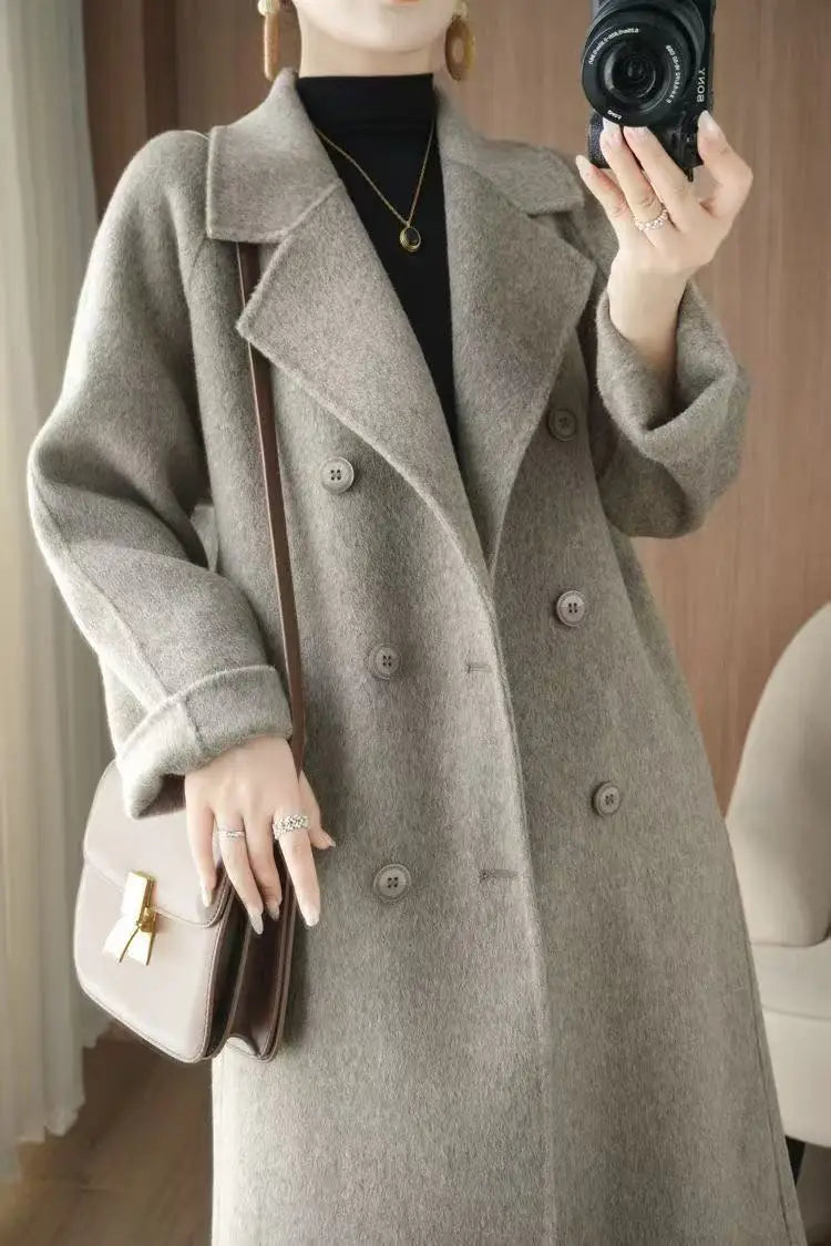 Mid-Length Wool Blend Coat