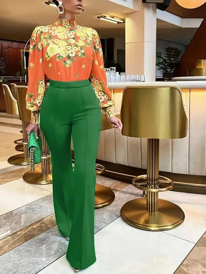 Calça boca de sino feminina slim – estilo escritório