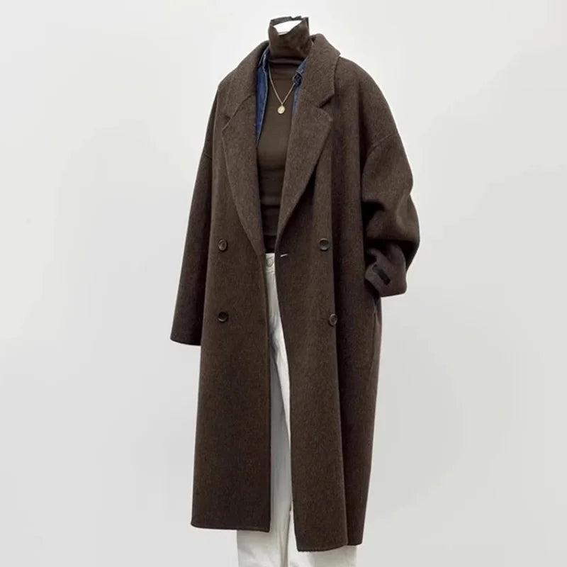Mid-Length Wool Blend Coat