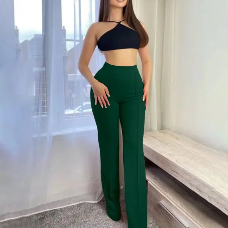 Calça boca de sino feminina slim – estilo escritório