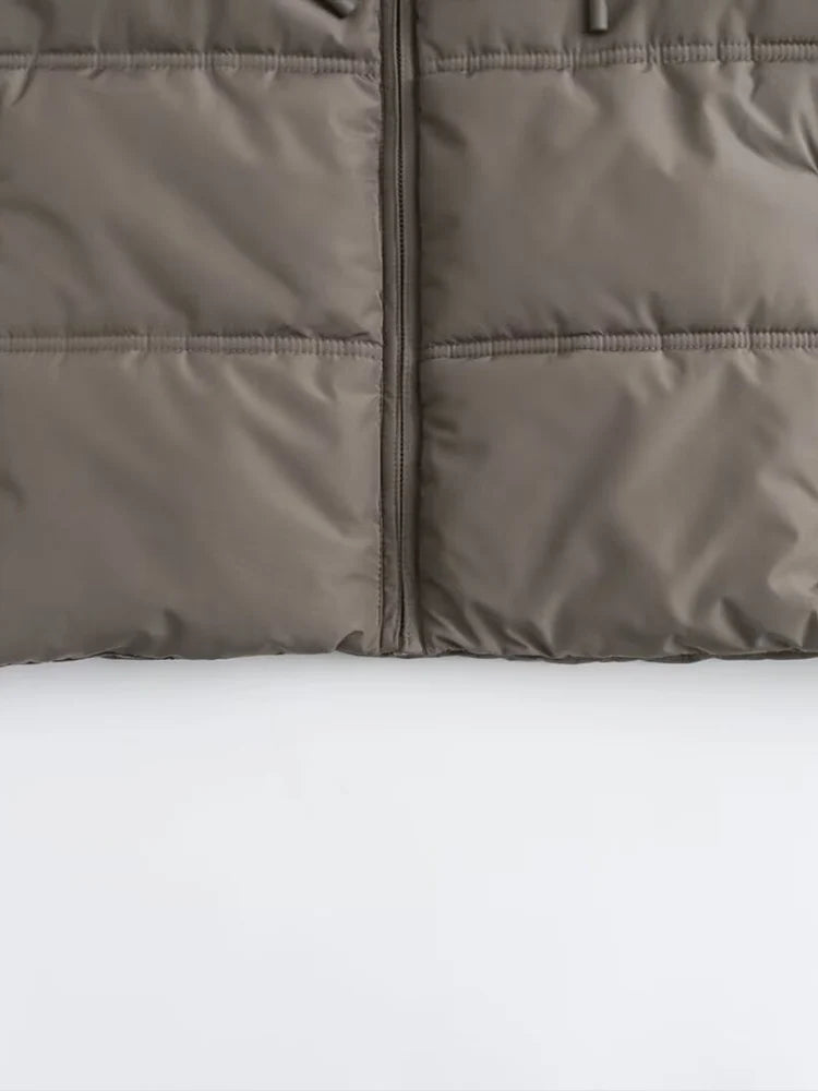 Hooded cotton padded jacket – casual loose fit